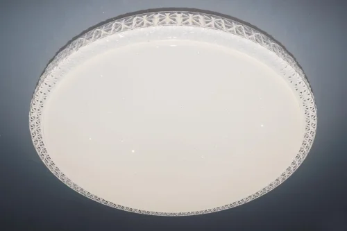 Светильник потолочный LED с пультом LED LAMPS 81078 Natali Kovaltseva белый 1 лампа, основание белое в стиле хай-тек с пультом фото 7
